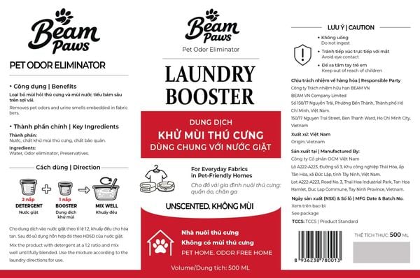 Dung Dịch Khử Mùi Thú Cưng Beam Paws - Pet Odor Eliminator