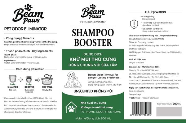 Dung Dịch Khử Mùi Thú Cưng Beam Paws - Pet Odor Eliminator