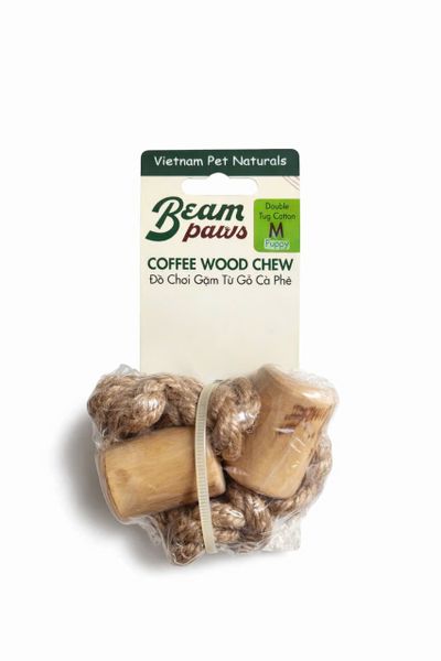Đồ Chơi Gặm Gỗ Cà Phê Tự Nhiên Beam Paws Kèm Dây