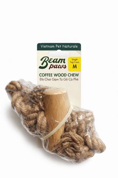 Đồ Chơi Gặm Gỗ Cà Phê Tự Nhiên Beam Paws Kèm Dây