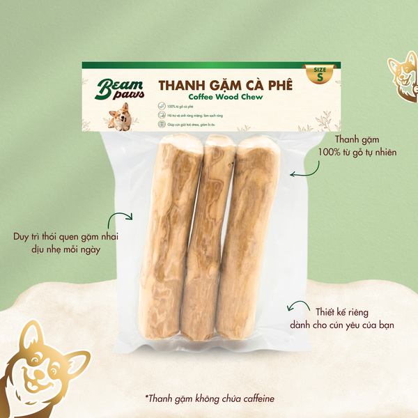 Thanh Gặm Gỗ Cà Phê Tự Nhiên Beam Paws An Toàn Cho Boss