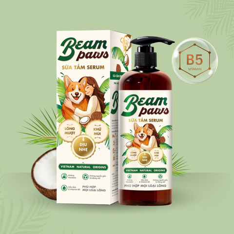 Beam Paws – Sữa tắm serum dưỡng ẩm tự nhiên, chăm sóc toàn diện, chai 470ml