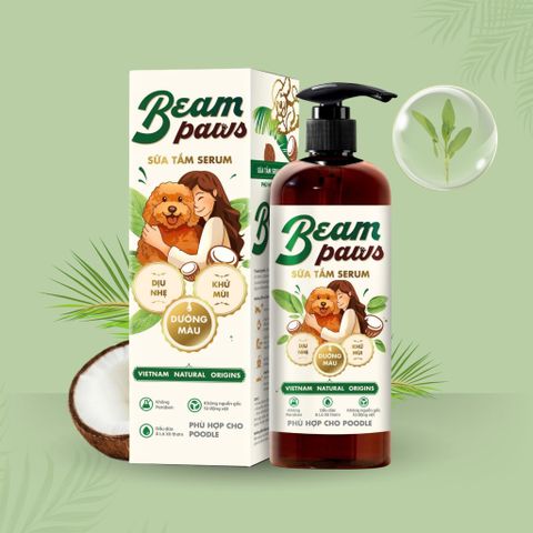 Sữa tắm serum poodle Beam Paws 470ml – Dưỡng Lông Mềm Mượt, Giữ Màu Lông, Serum Dầu Dừa & Lá Xô Thơm Tự Nhiên