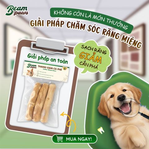 Beam Paws – Đồ Chơi Cho Cún Gặm Gỗ Cà Phê Tự Nhiên Cho Chó | An Toàn, Sạch Răng, Giảm Stress