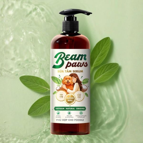 Sữa tắm serum poodle Beam Paws 470ml – Dưỡng Lông Mềm Mượt, Giữ Màu Lông, Serum Dầu Dừa & Lá Xô Thơm Tự Nhiên