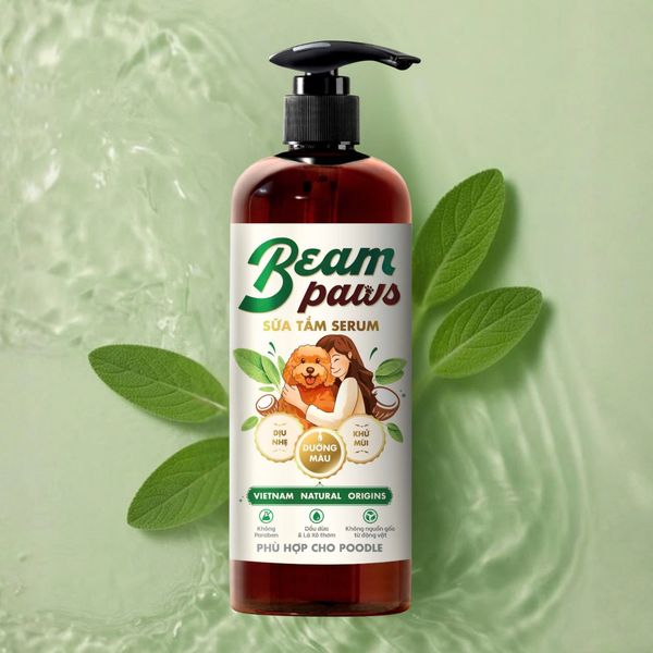 Beam Paws - Sữa tắm serum dành cho Poodle, dịu nhẹ, chai 470ml