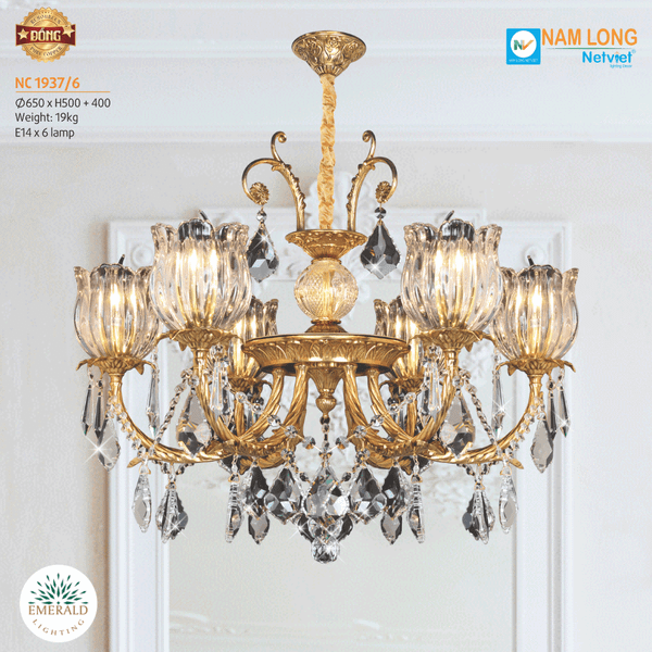 Đèn chùm đồng NC 1937/6 - Emerald Lighting - Emeraldlighting