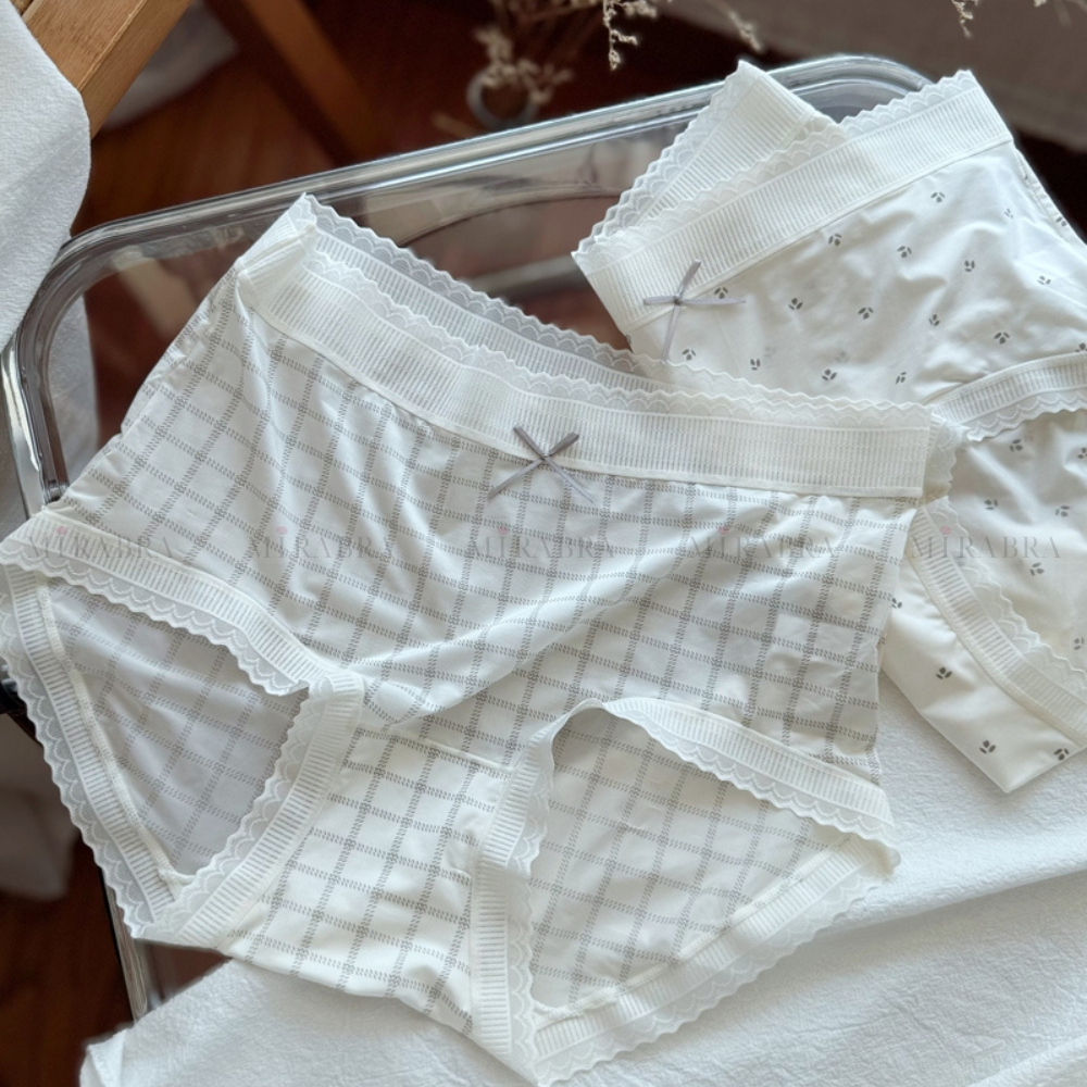 Set 5 quần lót trắng nữ tính, đóng hộp - MQ01