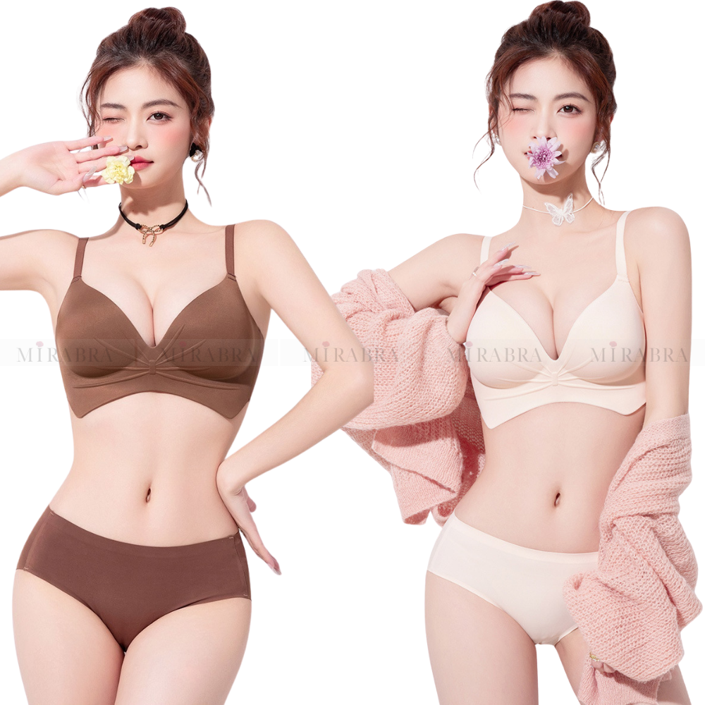 Áo ngực có mùi thơm không gọng chất su non nâng ngực, đệm 4cm - ML06