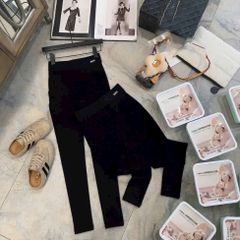 Quần Legging Nữ Miu Đen Basic lót nỉ ấm, co giãn 4 chiều - MQ08