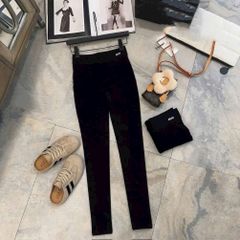 Quần Legging Nữ Miu Đen Basic lót nỉ ấm, co giãn 4 chiều - MQ08