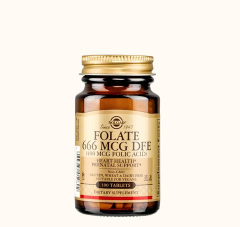 Solgar Acid Folic Folate 666 MCG DFE 400 MCG Viên Nén Thực Vật