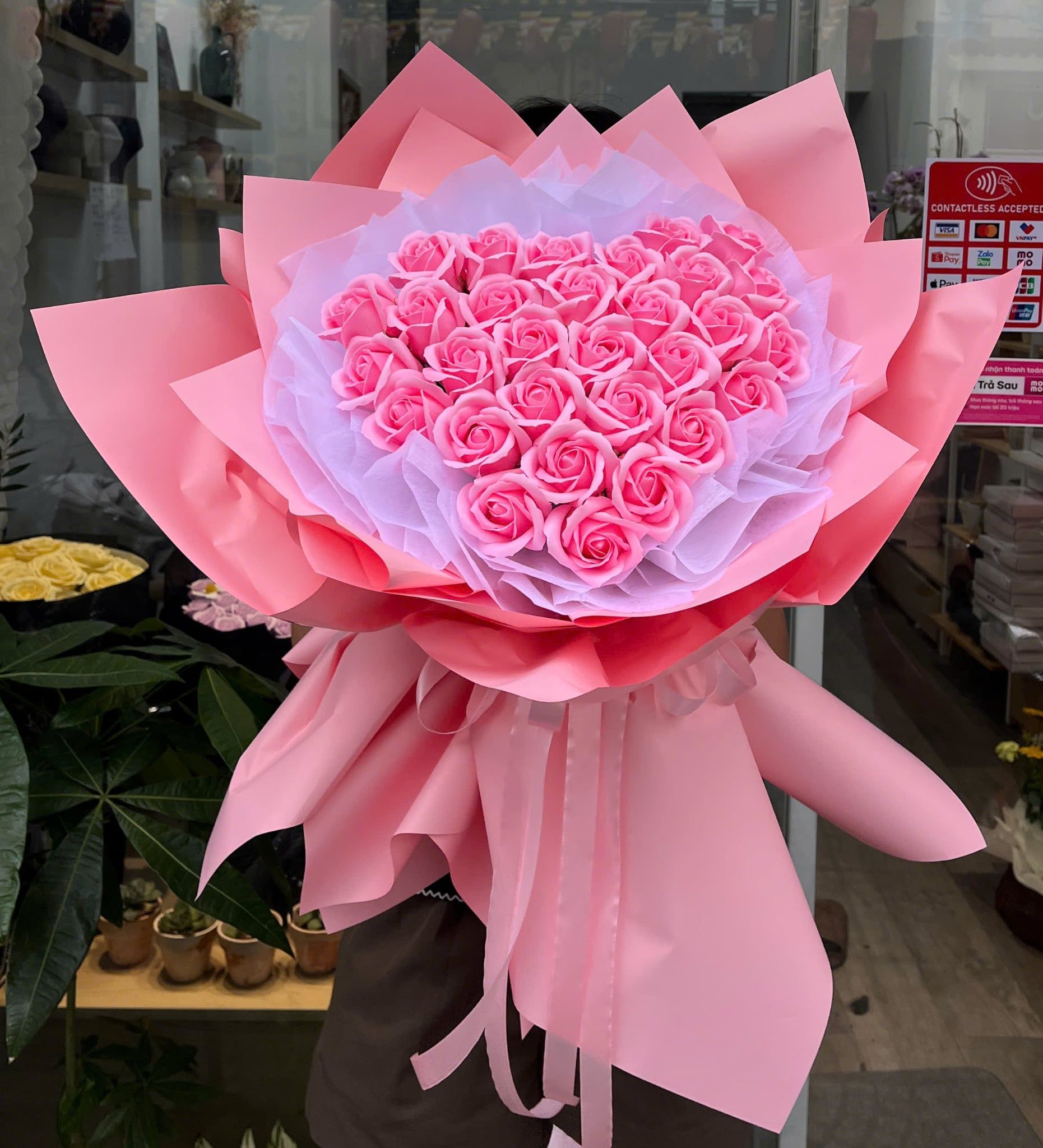  Bó Hoa Sáp Tim Hồng Ngọt Ngào - HST38 