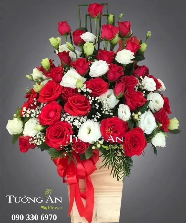  Hoa Cắm Hộp Mây Ngàn - A143 