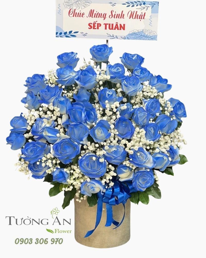  Hoa Cắm Hộp Khúc Ca Xanh Thanh Lịch- HCH106 