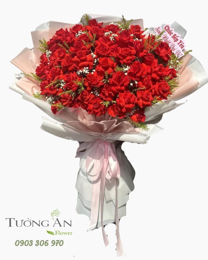  Bó Hoa Hồng Đỏ Bất Tận - HBD87 