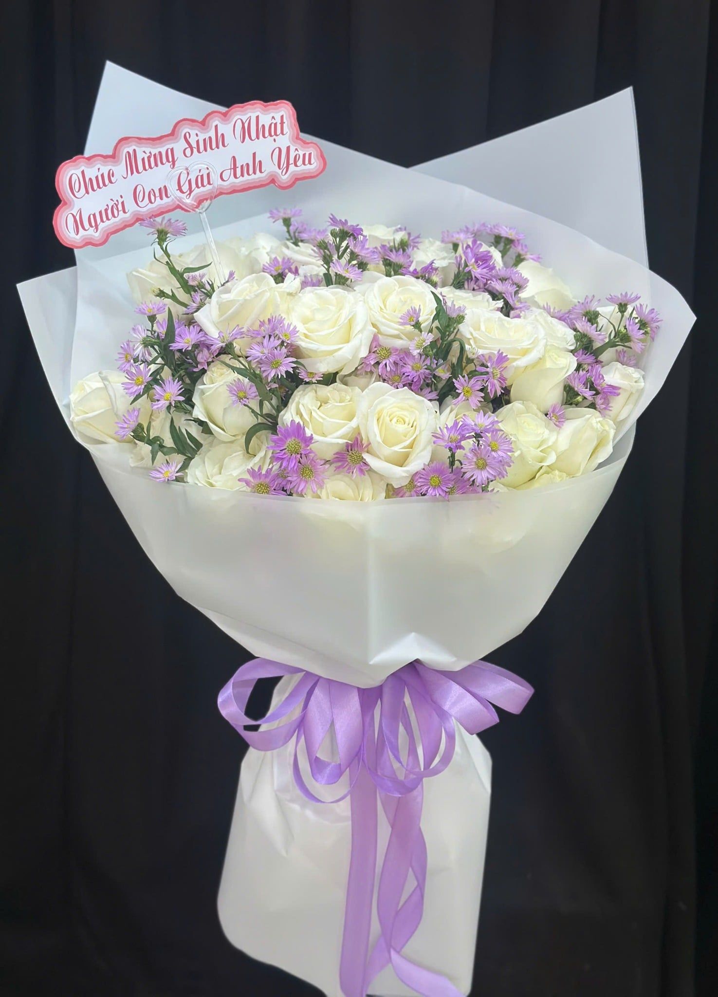  Bó Hoa Hồng Tinh Khôi Dịu Dàng - HBD88 