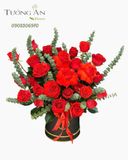  Hoa Cắm Hộp Sắc Đỏ Kiêu Sa - HCH43 