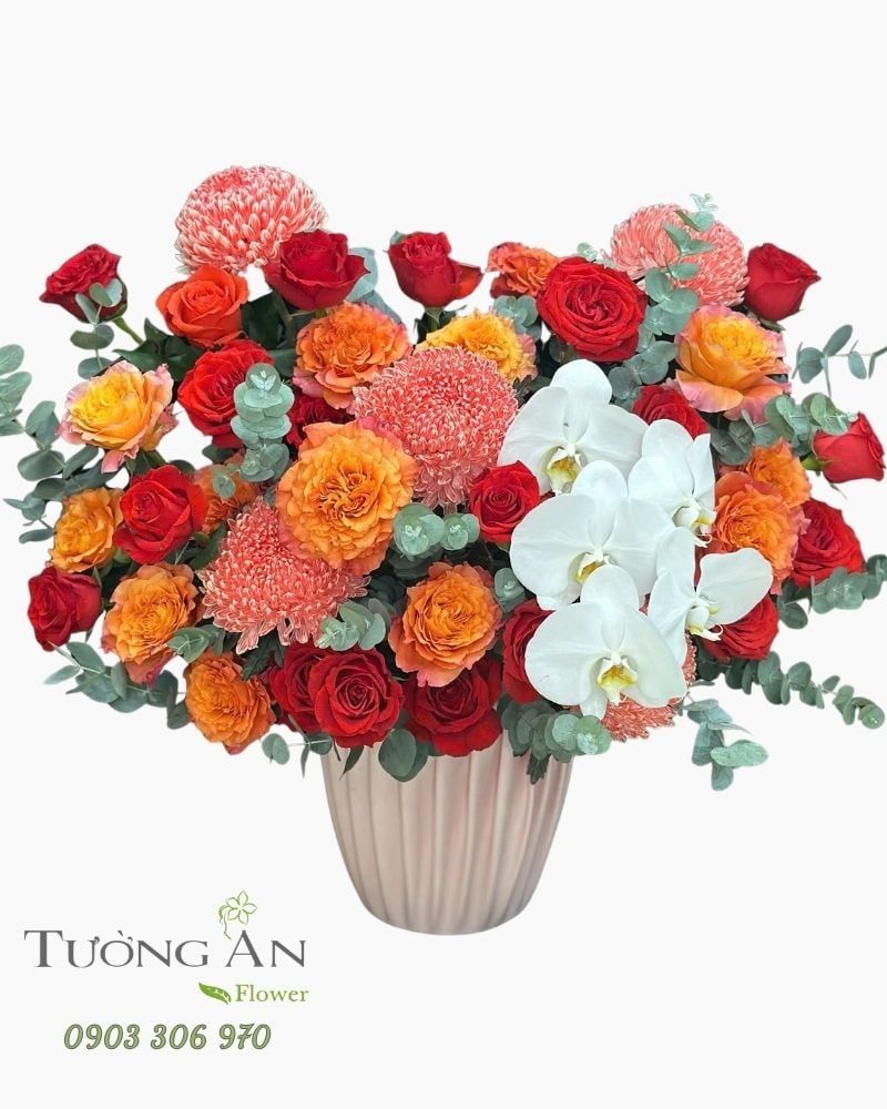  Hoa Cắm Hộp Rực Rỡ Phú Quý- HCH108 