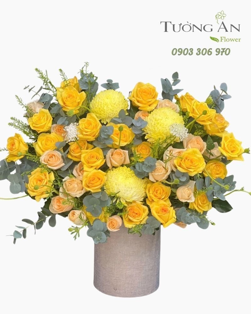  Hoa Cắm Hộp Hoàng Dương An Thịnh - HCH88 