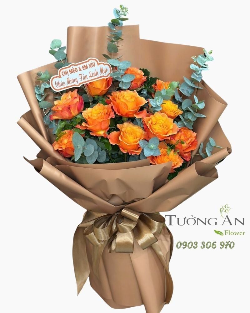  Bó Hoa Ánh Cam An Nhiên - HBD38 