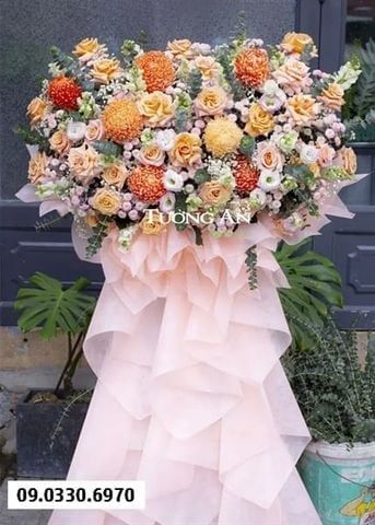  Kệ Hoa Chúc Mừng Khai Trương Tone Cam - B524 