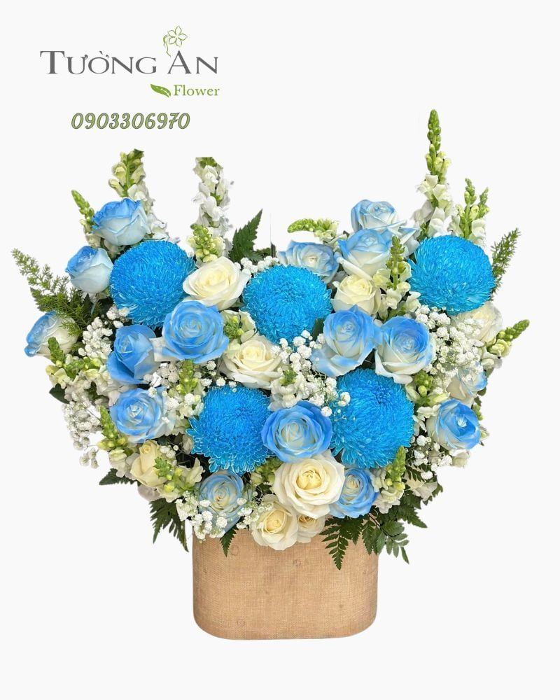  Hoa Cắm Hộp Thanh Lam May Mắn - HCH45 