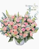  Hoa Cắm Hộp Sương Mai Hồng Phấn - HCH132 