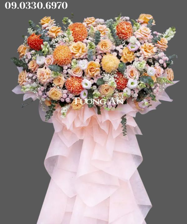  Kệ Hoa Chúc Mừng Khai Trương Tone Cam - B524 