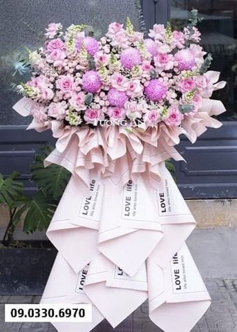  Kệ Hoa Chúc Mừng Khai Trương Tone Hồng - B517 