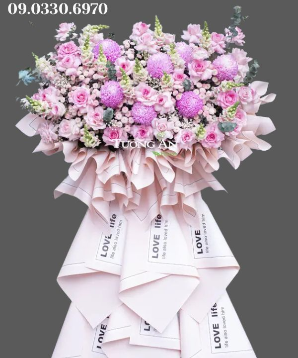  Kệ Hoa Chúc Mừng Khai Trương Tone Hồng - B517 