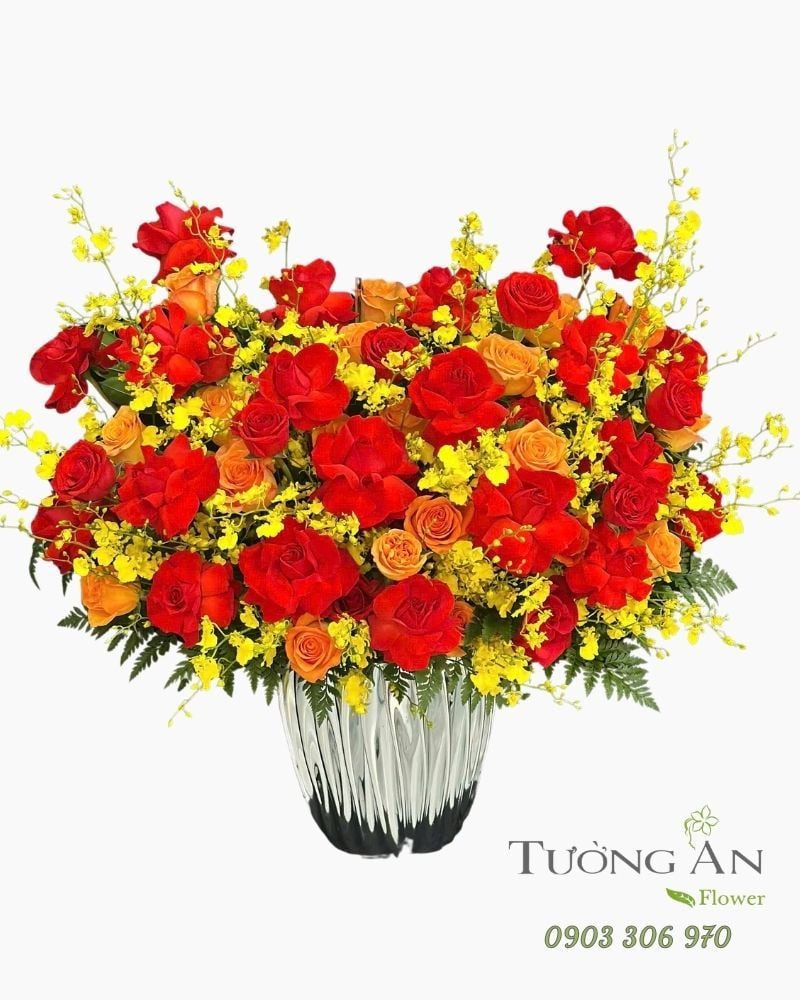  Hoa Cắm Hộp Rực Sắc Hưng Thịnh - HCH90 