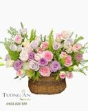  Giỏ Hoa Mộng Xuân Tím Hồng - GH09 