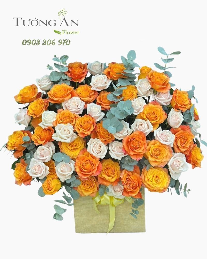  Hoa Cắm Hộp Cam Ngọc Hài Hòa - HCH91 