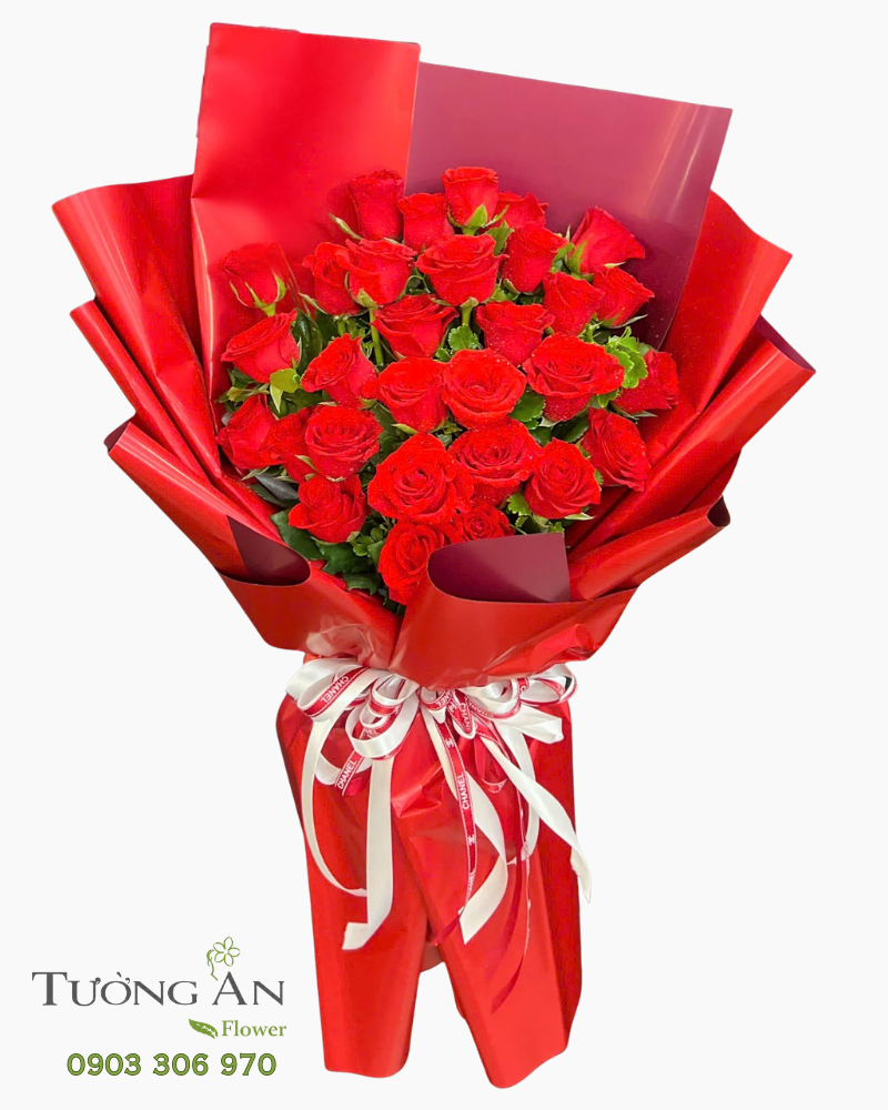  Bó Hoa Khúc Tình Son Đỏ - HBD107 