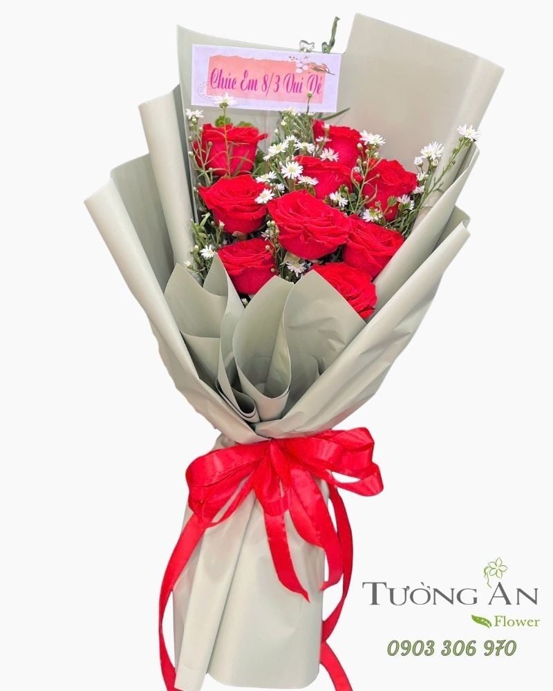  Bó Hoa Đỏ Thắm Yêu Thương - HBD50 