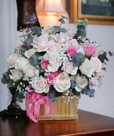  Hộp Hoa Tone Hồng - B155 