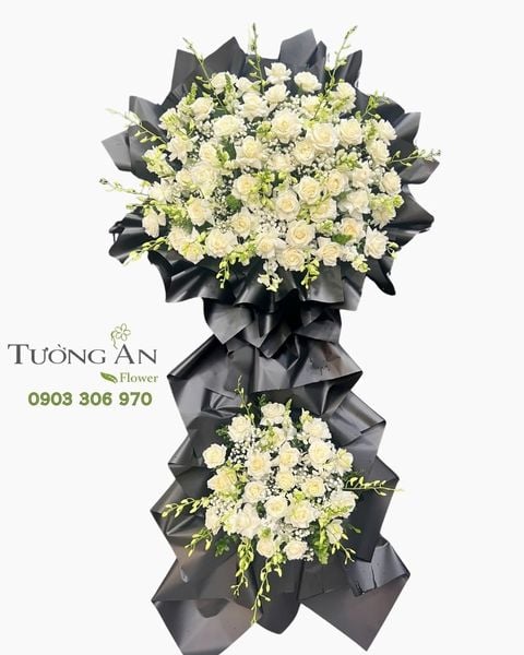 Vòng Hoa Chia Buồn Bạch Hoa Vĩnh Biệt - HTL66