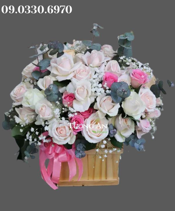  Hộp Hoa Tone Hồng - B155 