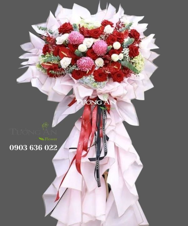  Kệ Hoa Chúc Mừng Hiện Đại Tone Đỏ - B448 