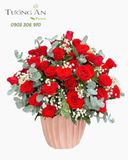  Hoa Cắm Hộp Vĩnh Hằng Đỏ Thắm - HCH77 