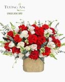  Hoa Cắm Hộp Hồng Sắc Vĩnh Cửu - HCH115 