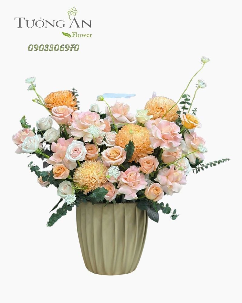  Hoa Cắm Hộp Cam Hồng An Yên - HCH25 