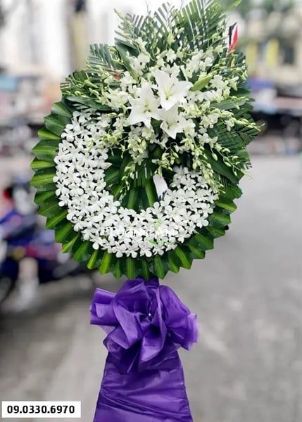  Vòng Hoa Tang Lễ Lan Trắng - B278 