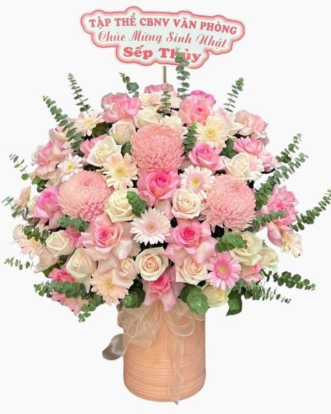 Hoa Cắm Hộp Ngọc Hồng Kiều Nhã - HCH95