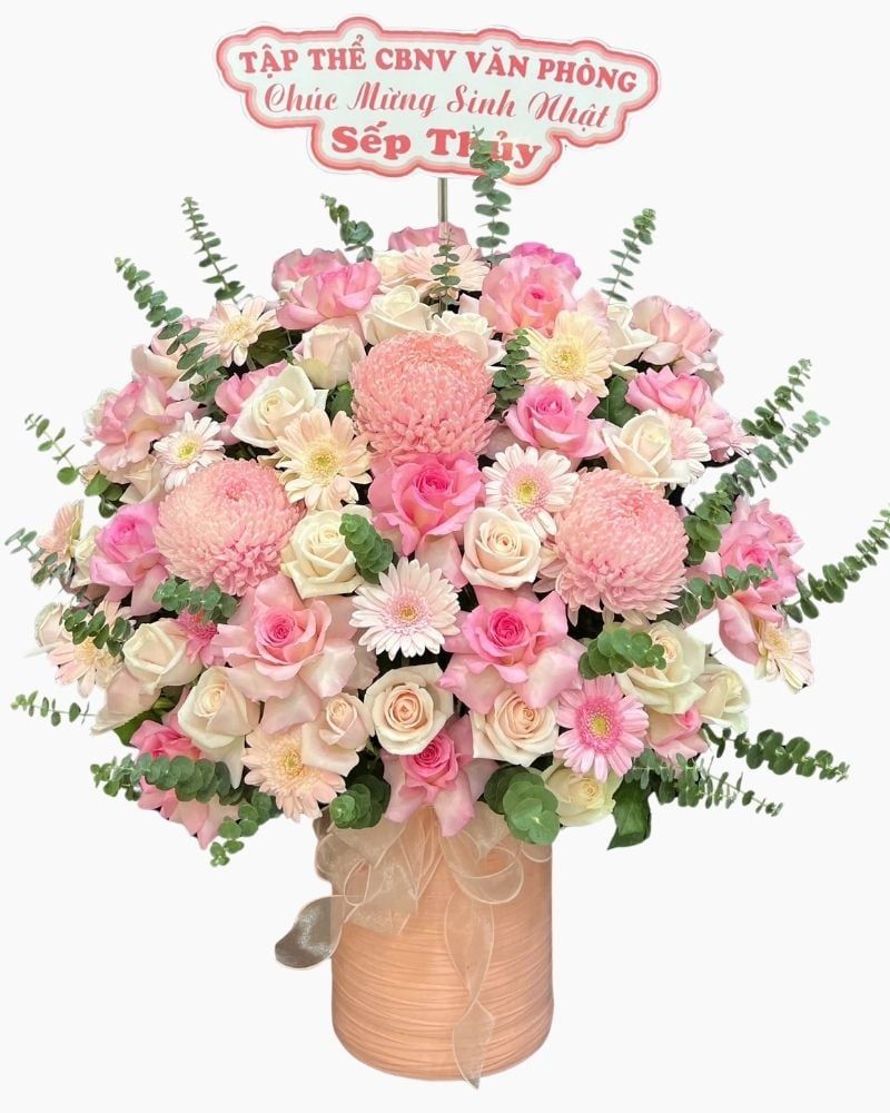  Hoa Cắm Hộp Ngọc Hồng Kiều Nhã - HCH95 