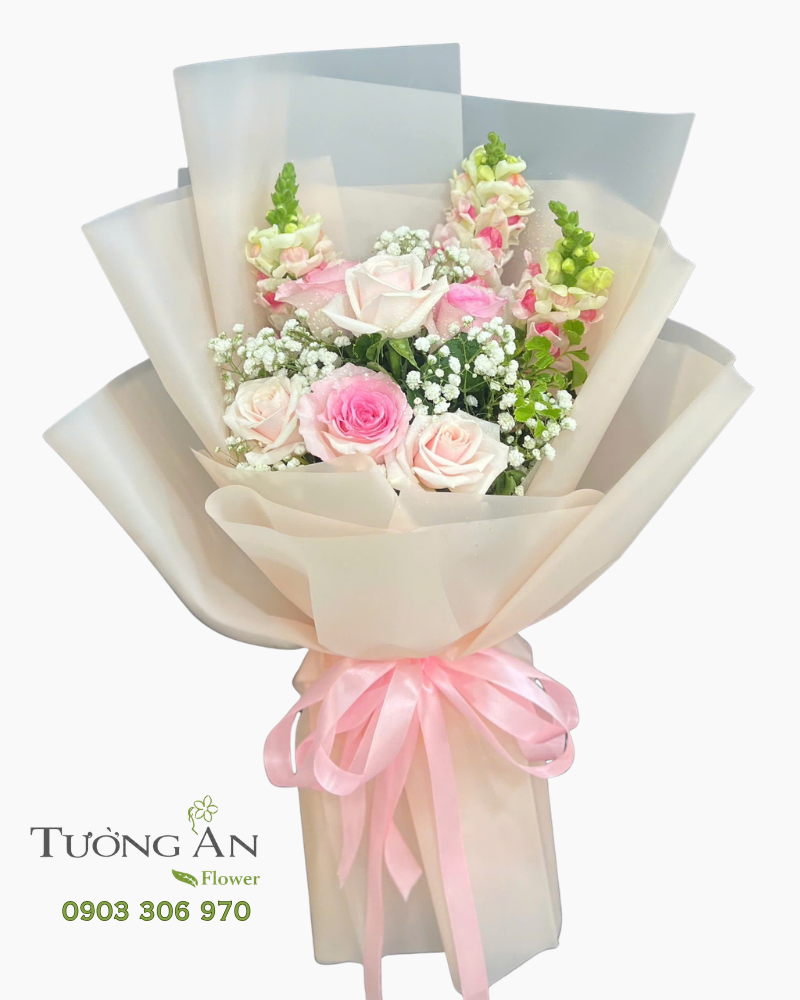 Bó Hoa Sương Hồng Dịu Dàng - HBD115 