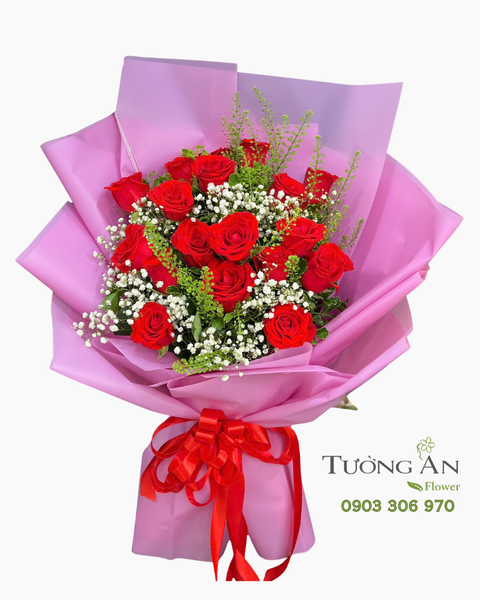 Bó Hoa Tình Hồng Mộng Mơ - HBD116