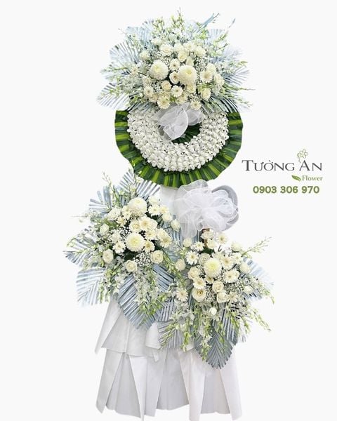 Vòng Hoa Chia Buồn Bạch Vân Tiễn Biệt - HTL72