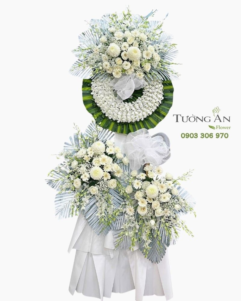  Vòng Hoa Chia Buồn Bạch Vân Tiễn Biệt - HTL72 